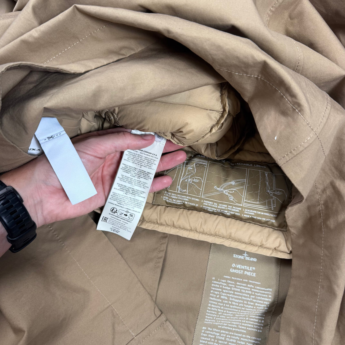 Stone Island 2025 O-Ventile Down Ghost Parka Jacket M