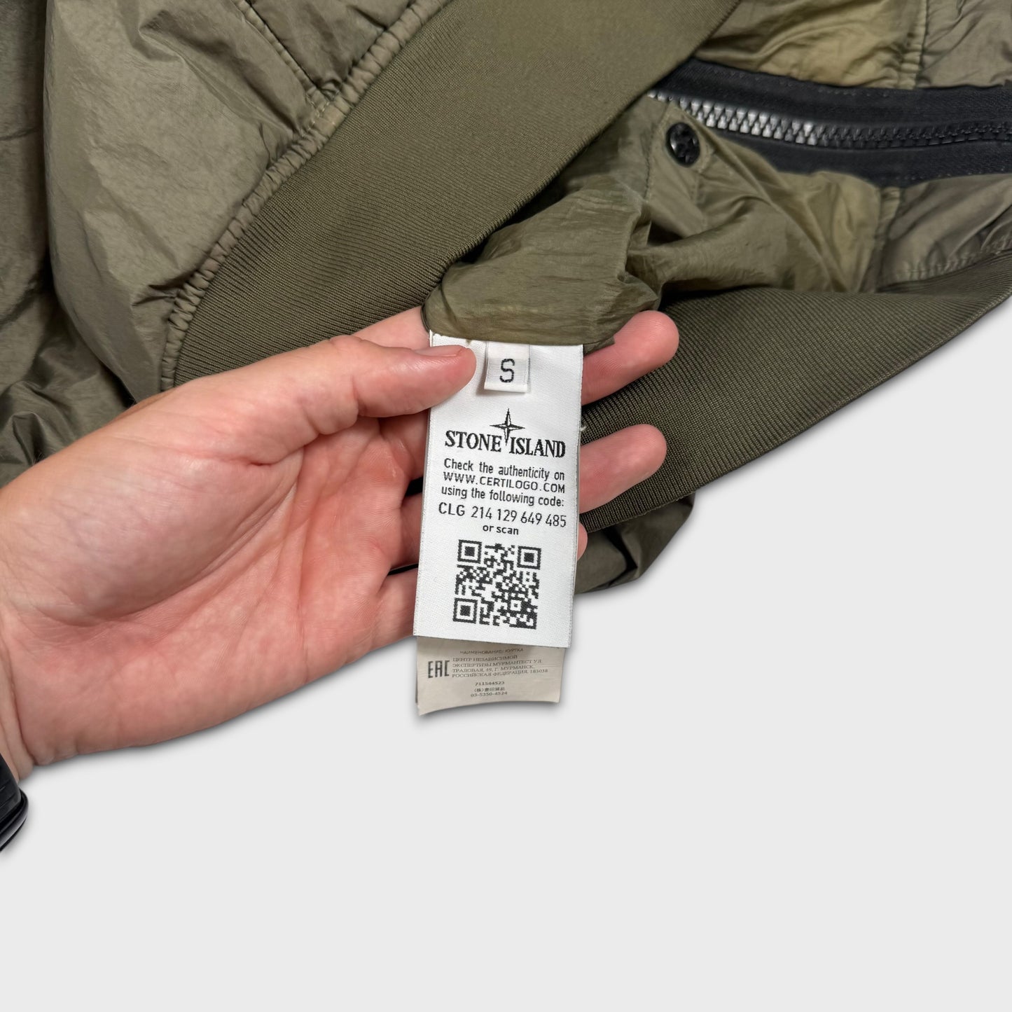 Stone Island Olive Crinkle Reps NY Jacket S