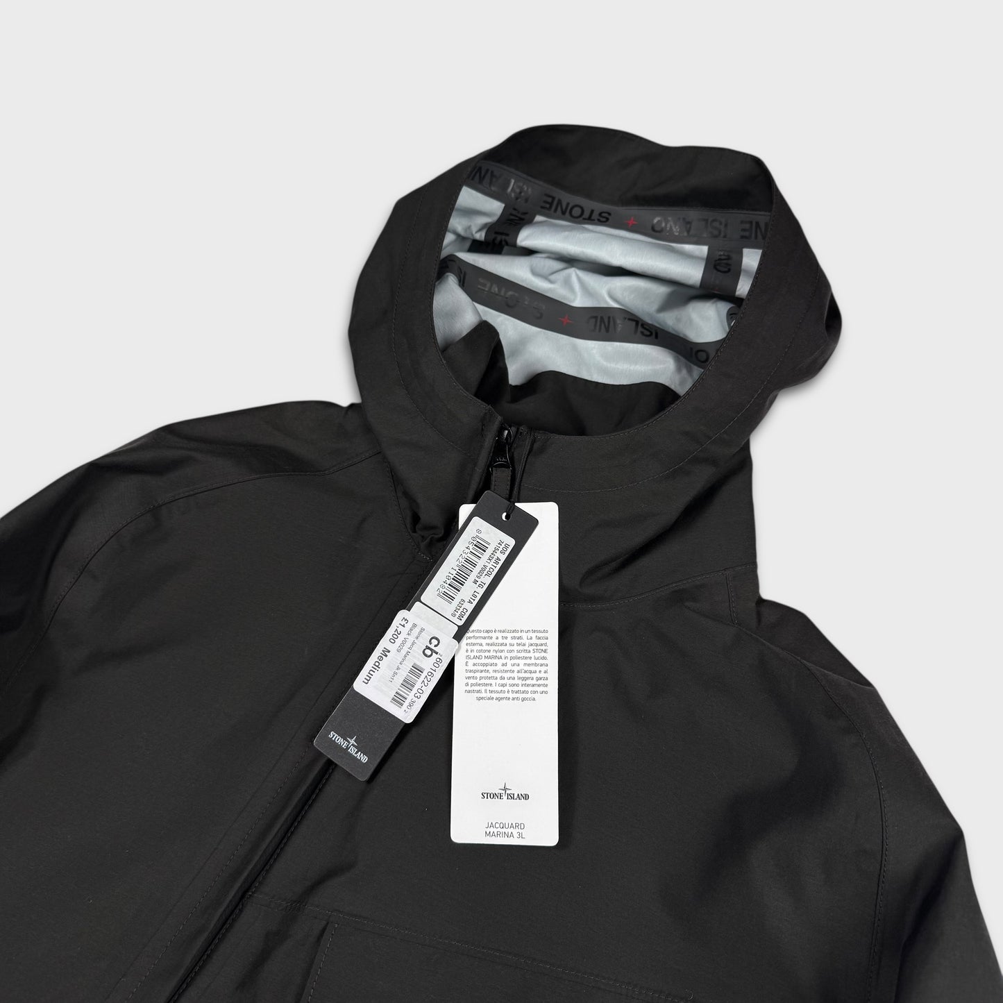 Stone Island Jacquard Taped Seams Marina Hooded Jacket BNWT M