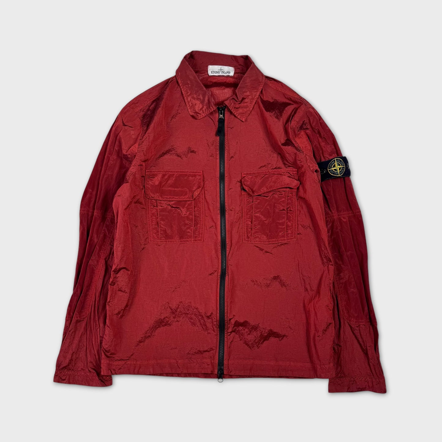 Stone Island Red Nylon Metal Overshirt M