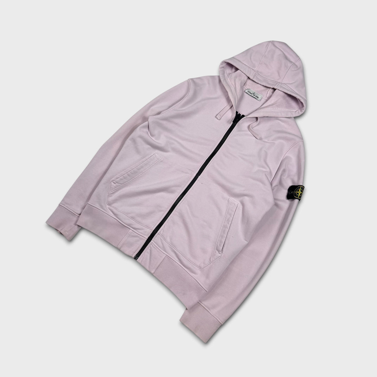 Stone Island Pink Full Zip Hoodie L