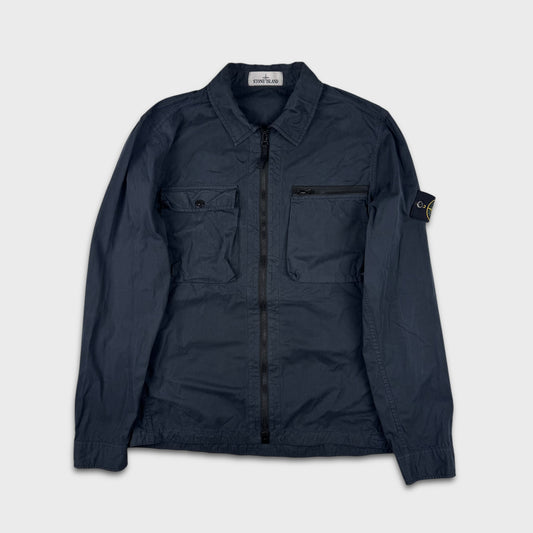 Stone Island Navy Full Zip Overshirt L