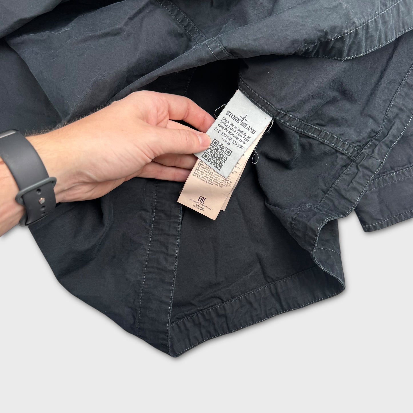 Stone Island Black Full Zip Overshirt XL