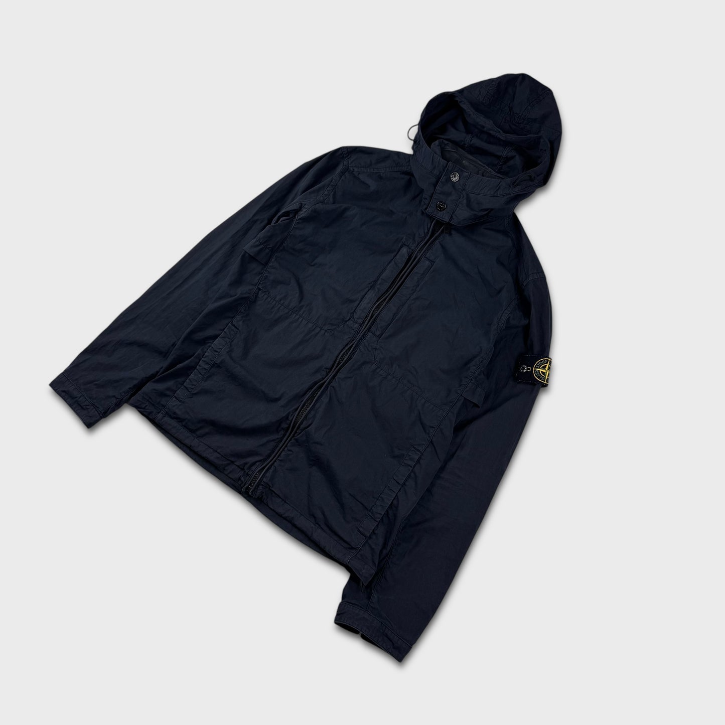 Stone Island Navy Parachute Hooded Overshirt Jacket S