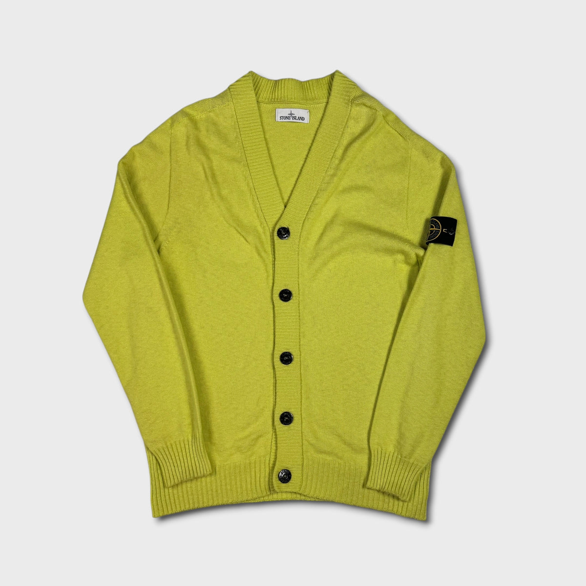 Stone Island Acid Green Cardigan L