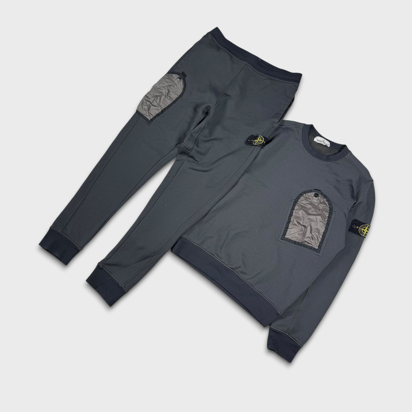 Stone Island Grey Pocket Tracksuit Set S