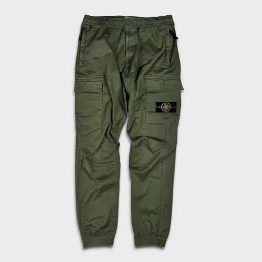 Stone Island Olive Cotton Cargo Pants W34
