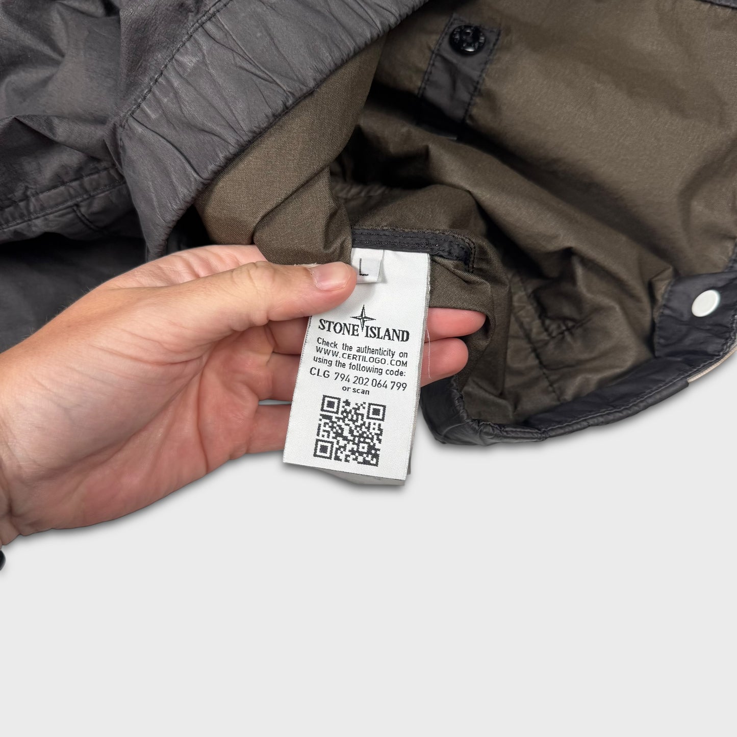 Stone Island Charcoal Membrana 3L TC Jacket L