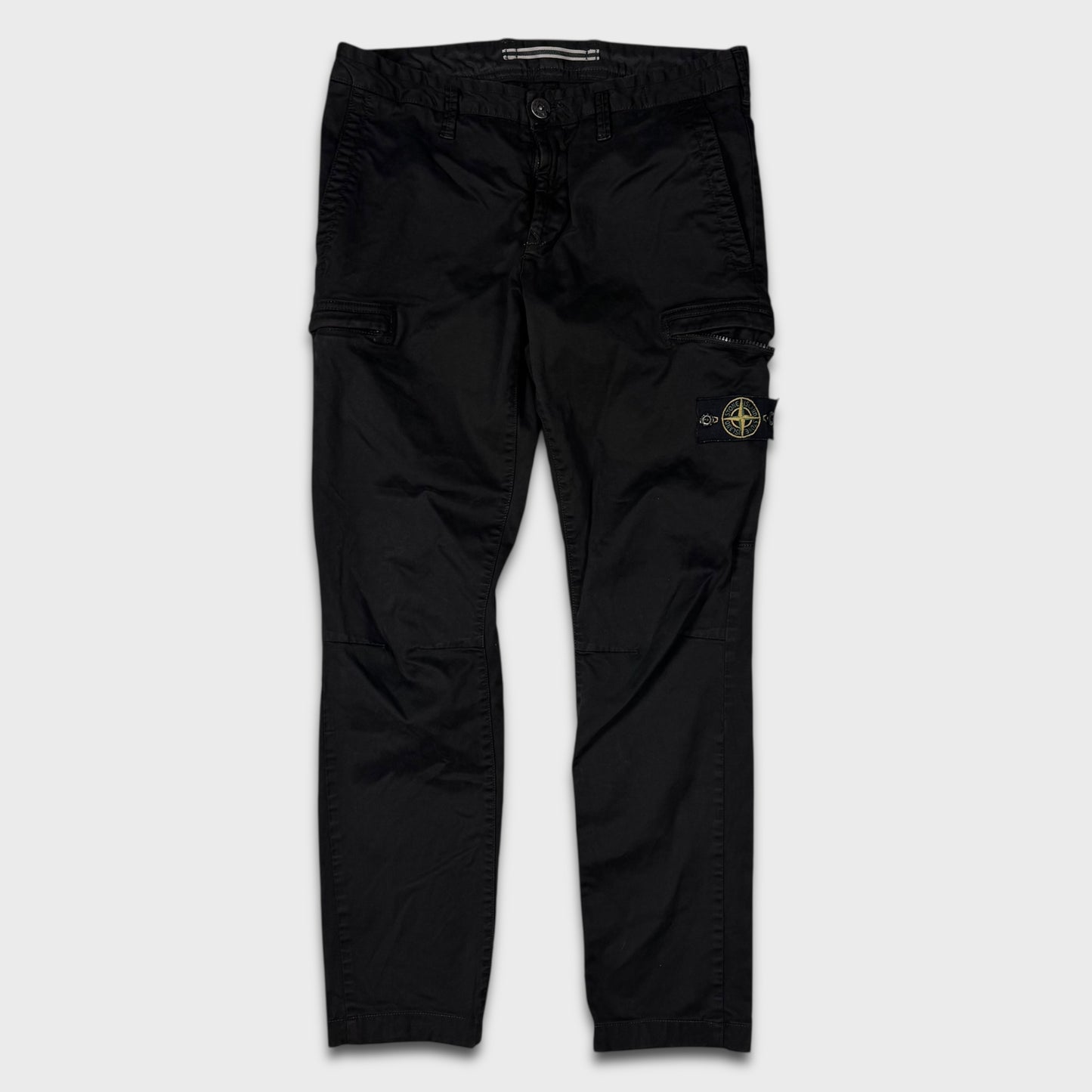 Stone Island Black Cotton Cargo Pants W30