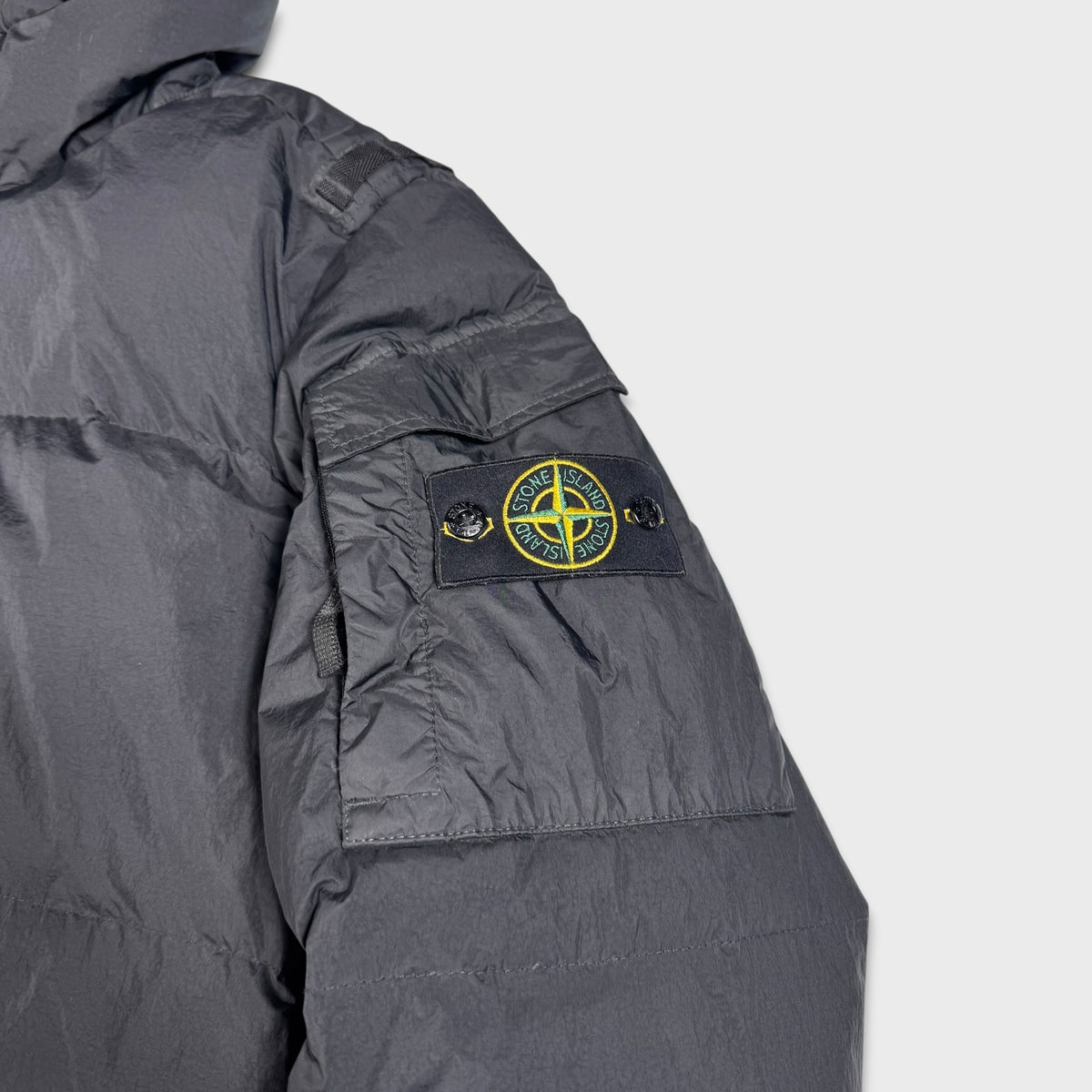 Stone Island Black Garment Dyed Crinkle Reps NY Down Puffer Jacket XL