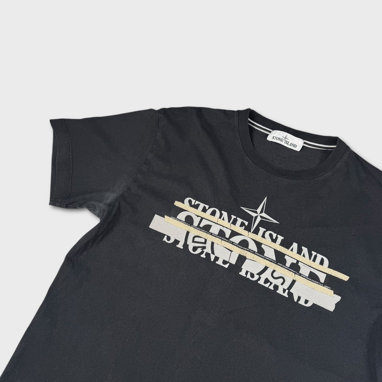 Stone Island Black Logo T-Shirt L