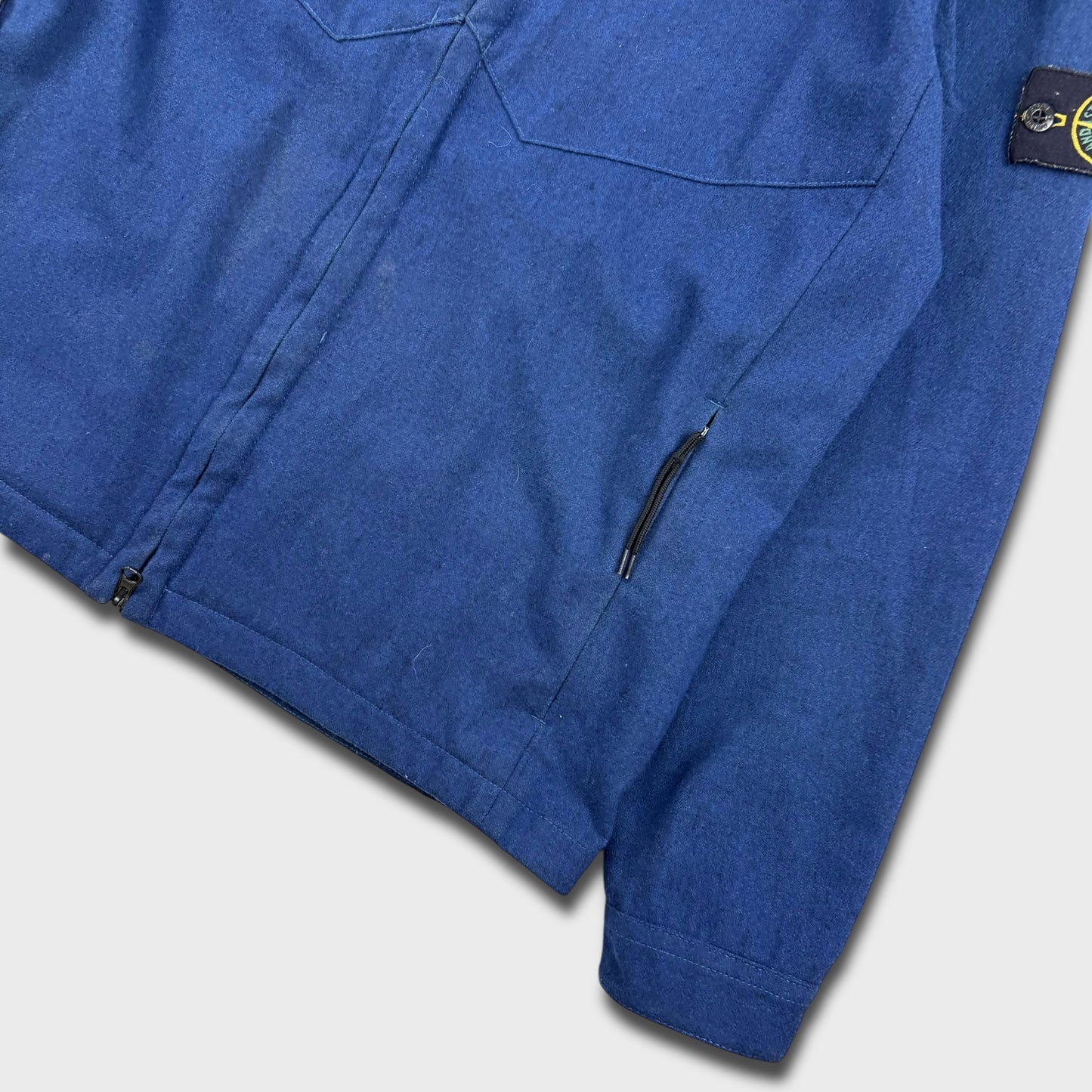 Stone Island Blue Wool Soft Shell Jacket XL