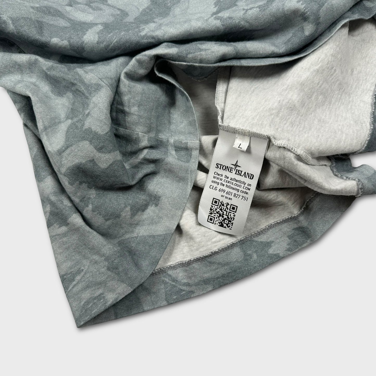 Stone Island Grey Camouflage T-Shirt L