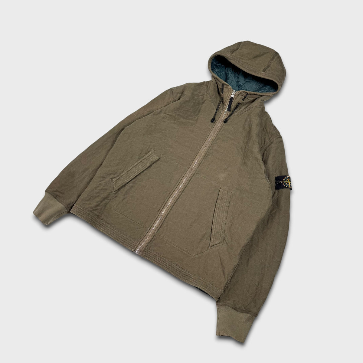 Stone Island 2010 Reversible Emerald Green Quilted Jacket XXL