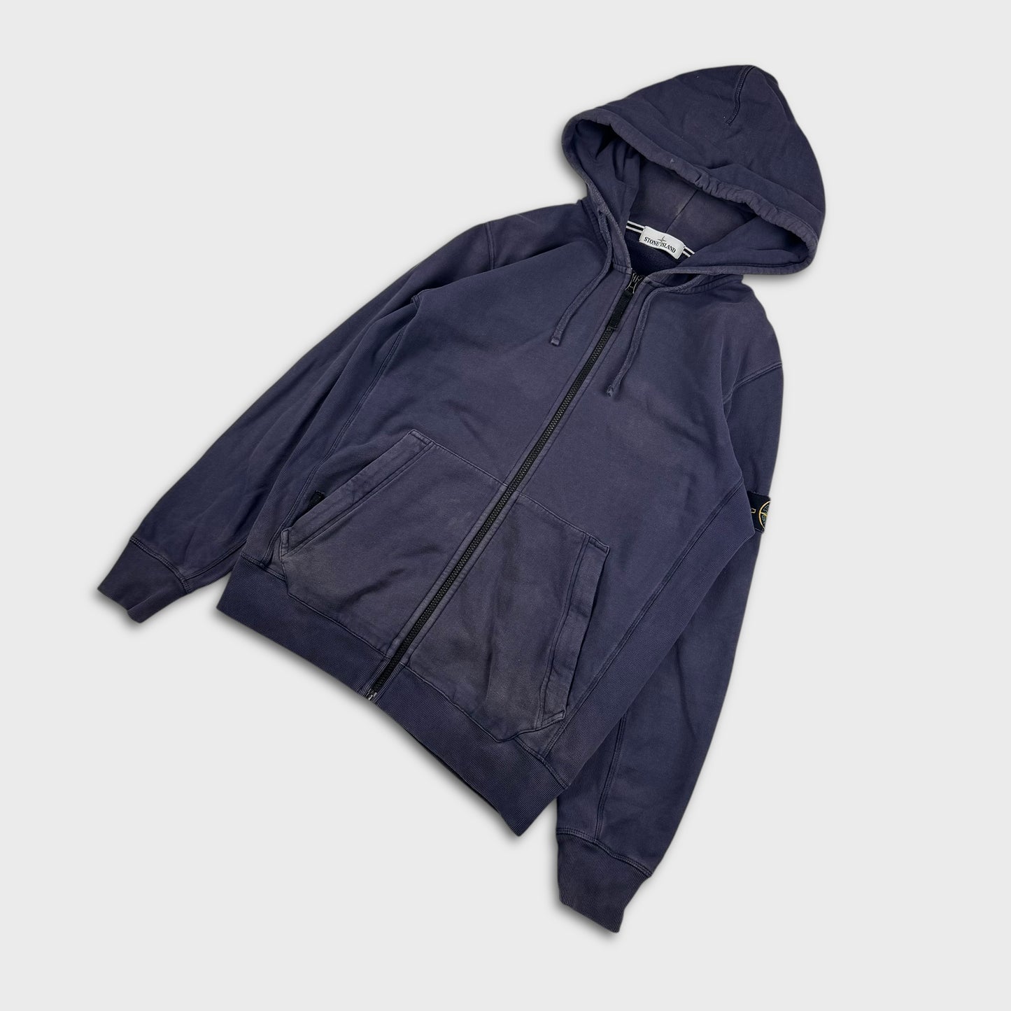 Stone Island Washed Navy Zip Hoodie XXL