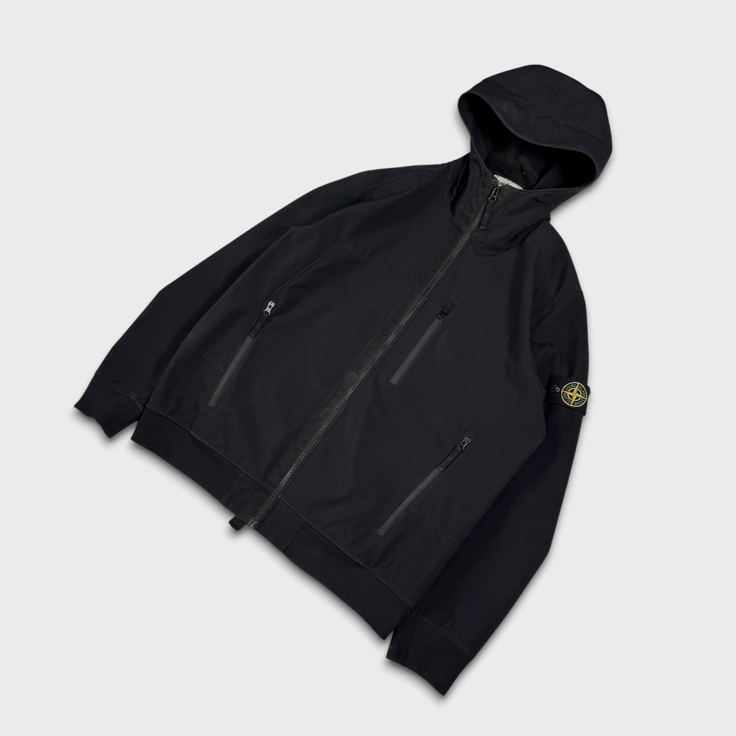 Stone Island Black Soft Shell-R Jacket XXL