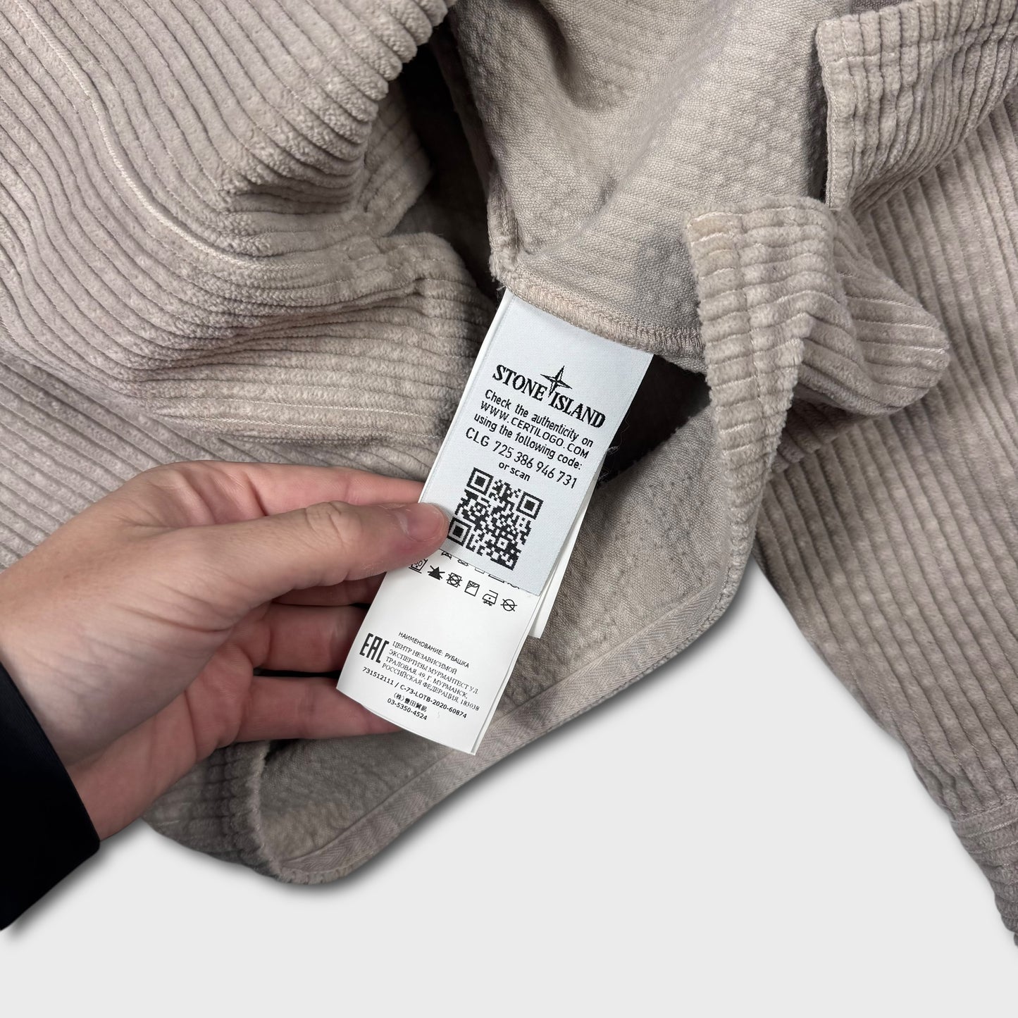 Stone Island Grey Cord Overshirt S