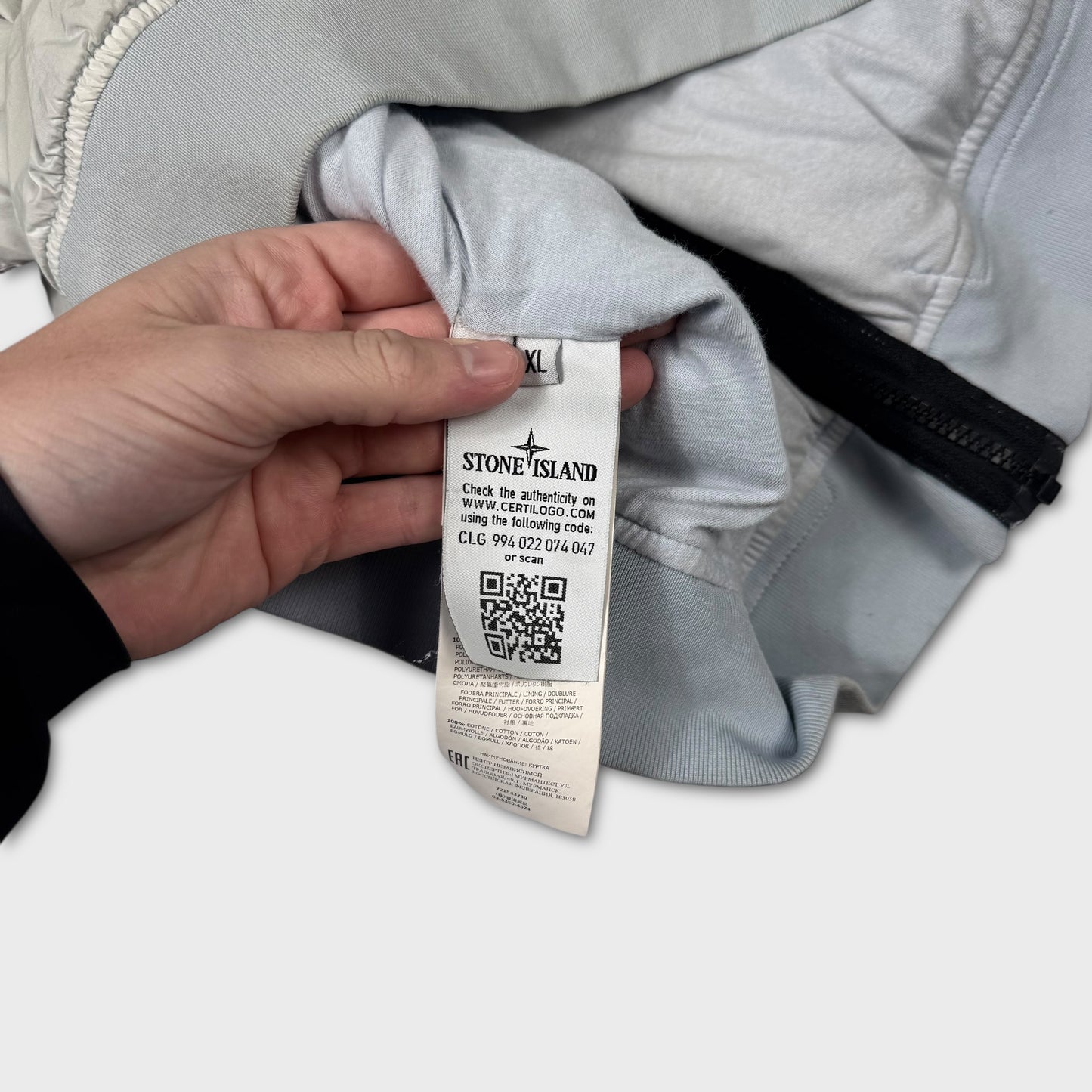 Stone Island Baby Blue Crinkle Reps NY Jacket XL