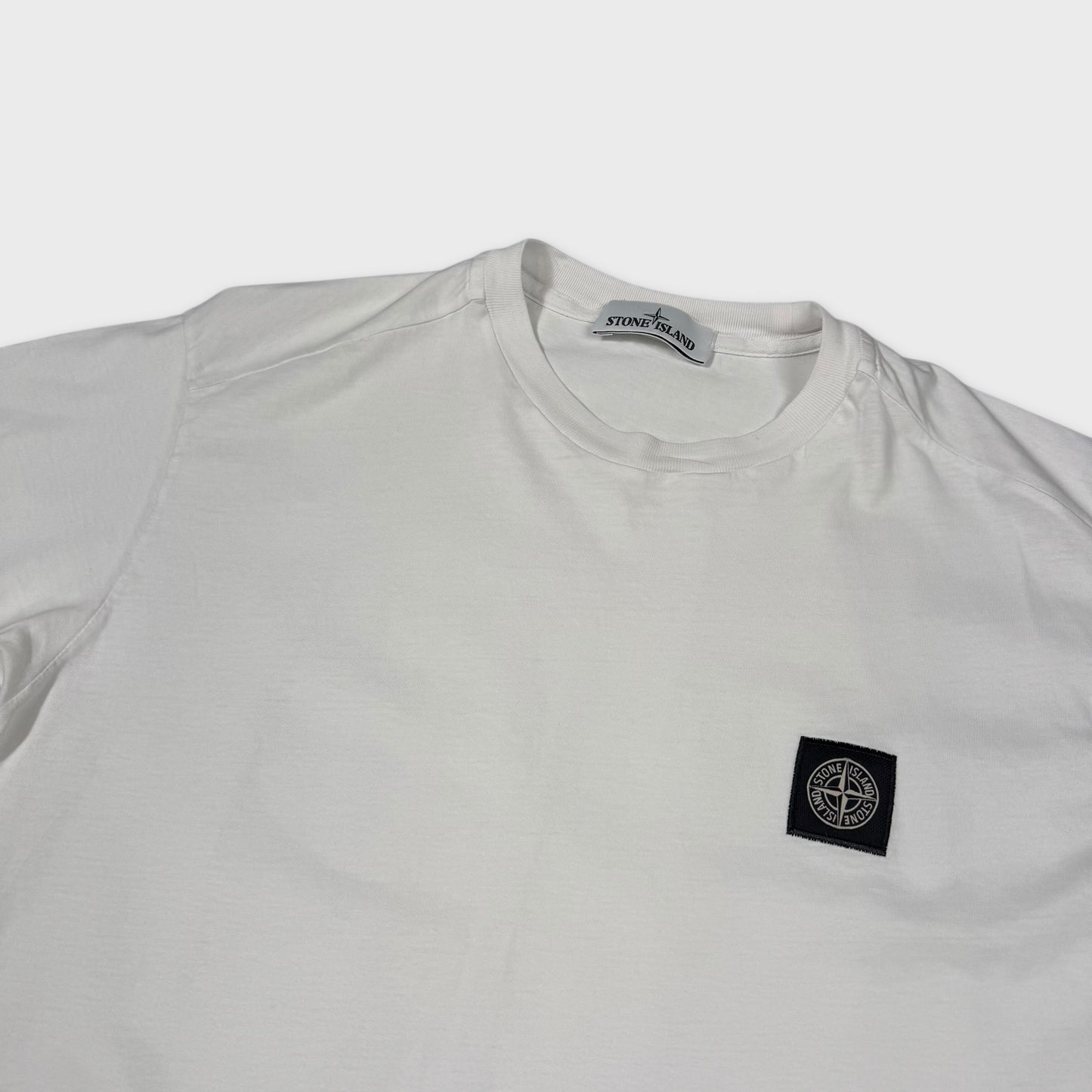 Stone Island White Compass Logo T-Shirt L