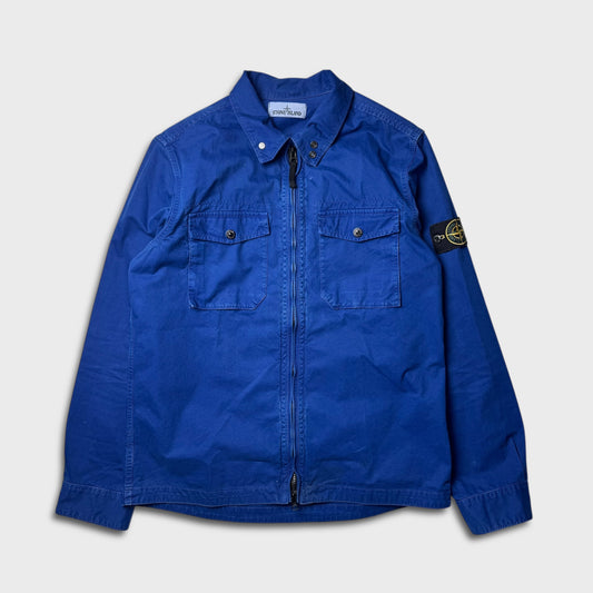 Stone Island Royal Blue Full Zip Overshirt L
