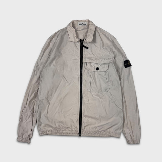 Stone Island Off White Full Zip Overshirt L