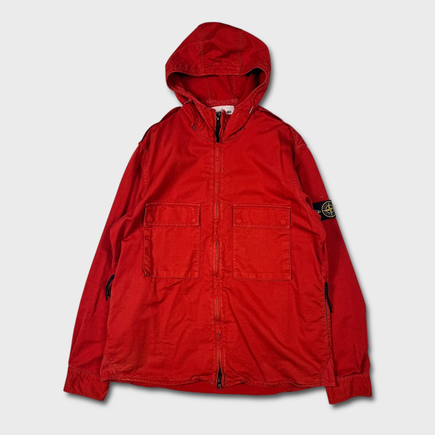 Stone Island Red Cotton Canvas Jacket XXL