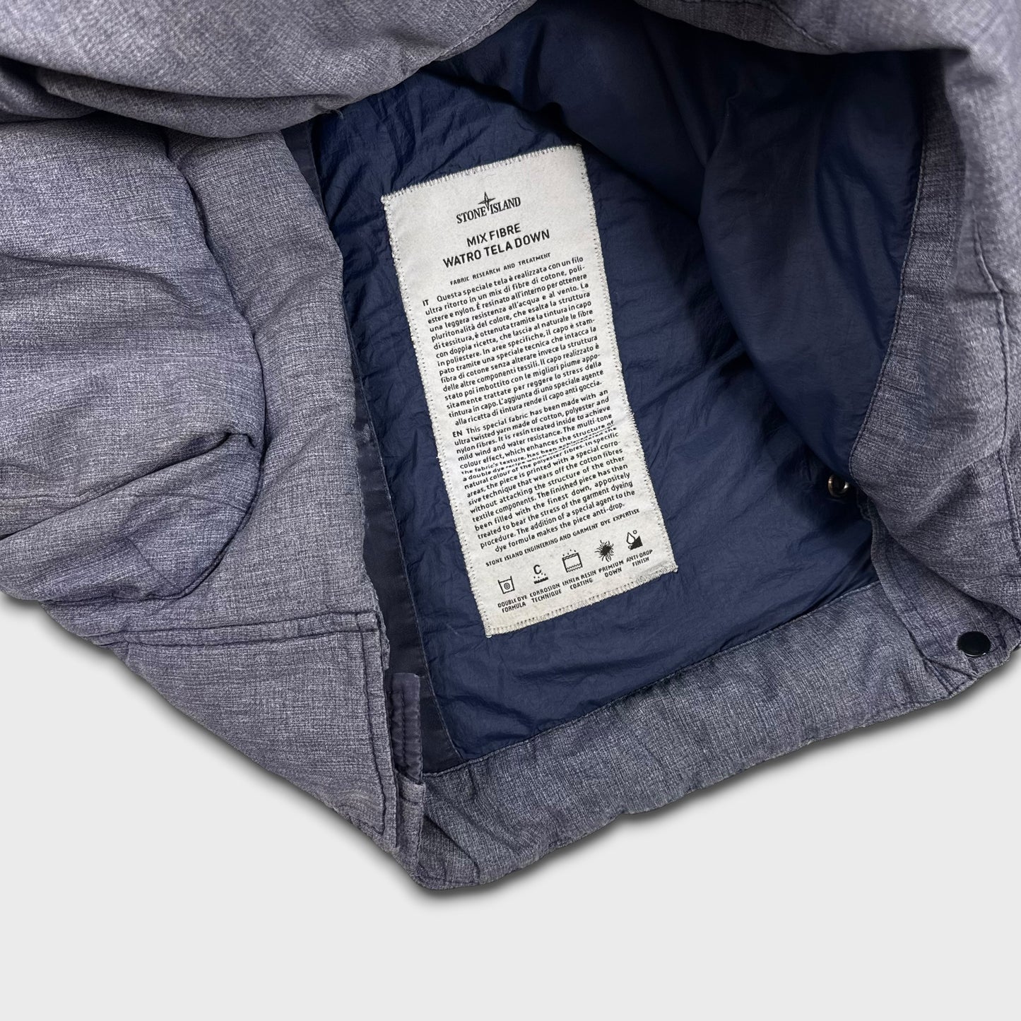 Stone Island Mixed Fibre Watro Tela Down Parka Jacket L