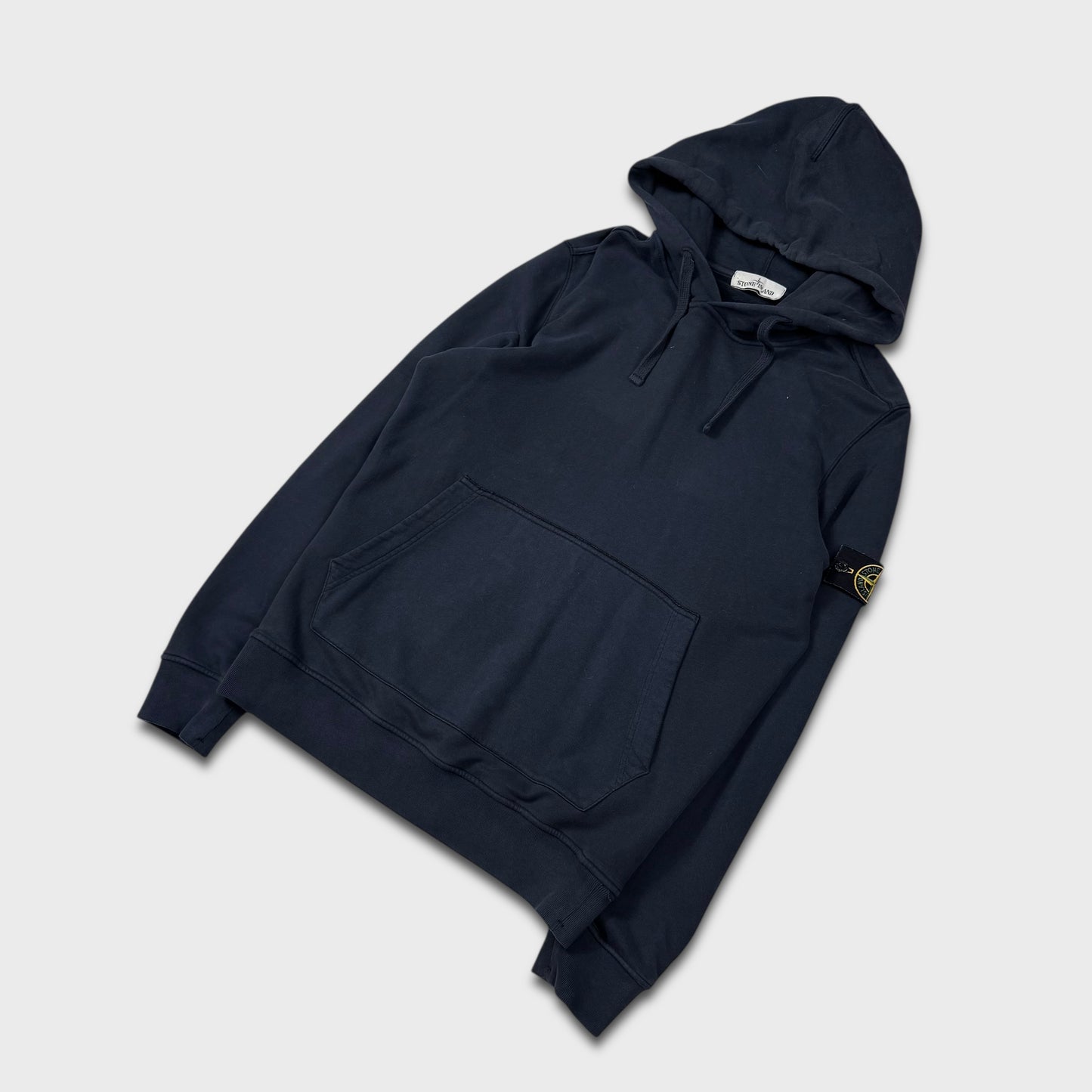 Stone Island Navy Pullover Hoodie L