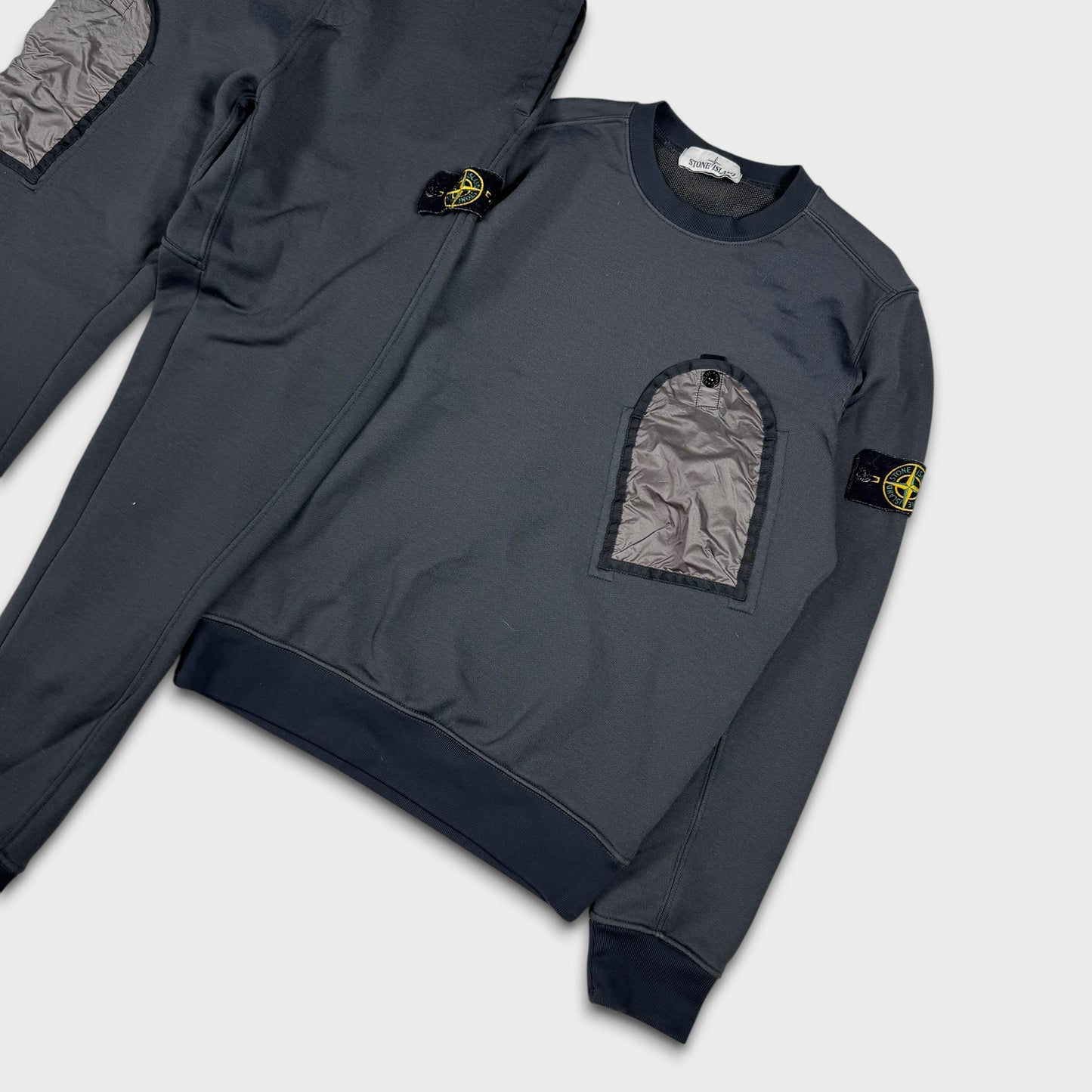 Stone Island Grey Pocket Tracksuit Set S