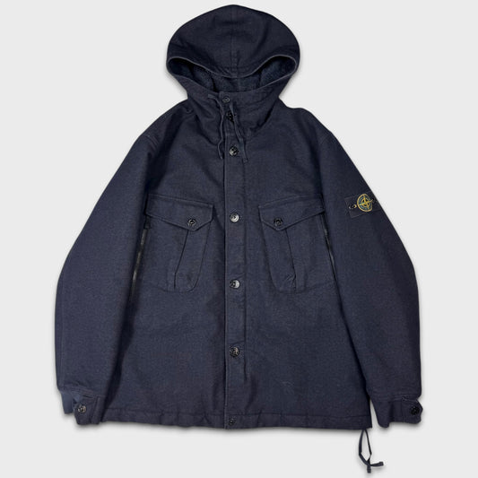 Stone Island Navy Heavyweight Saia Doppia Faccia Jacket 3XL