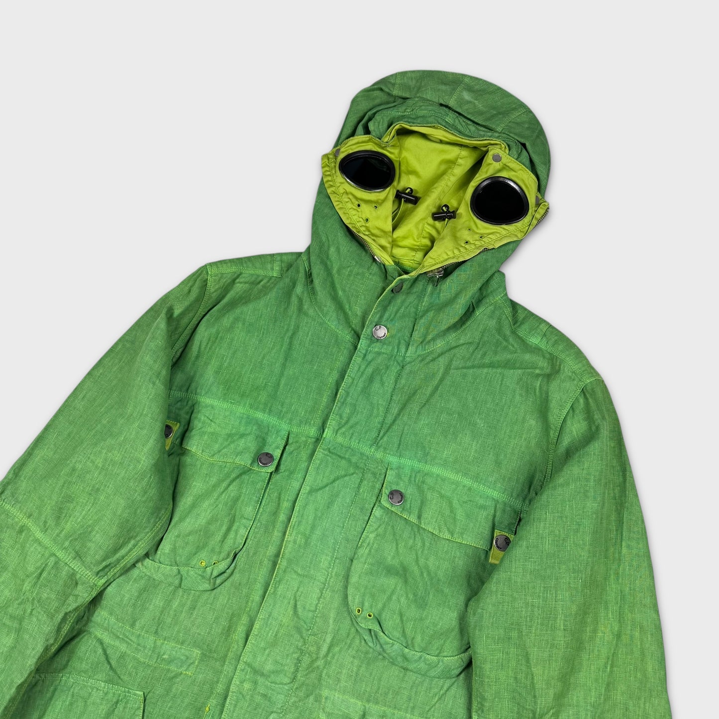 CP Company Green Lino Flax Explorer Goggle Watchviewer Jacket XL