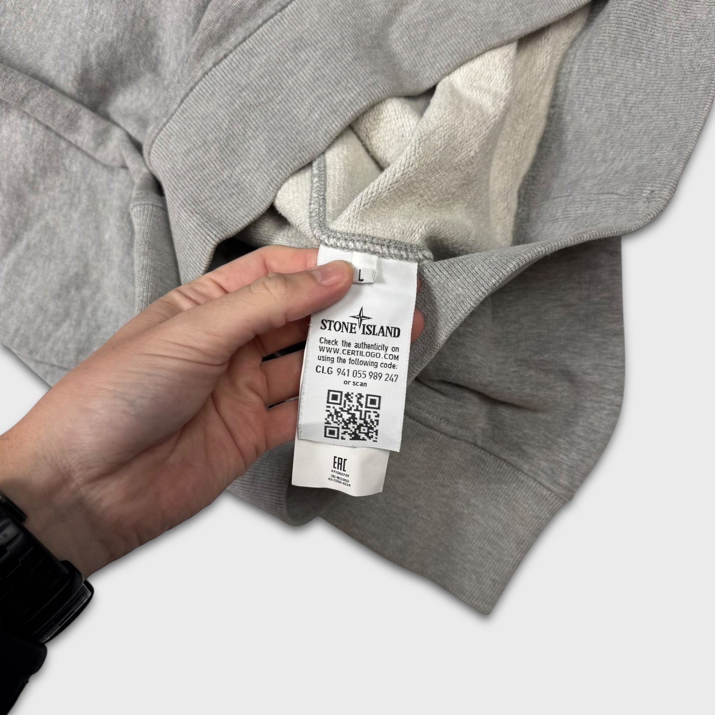 Stone Island Grey Crewneck Sweatshirt L