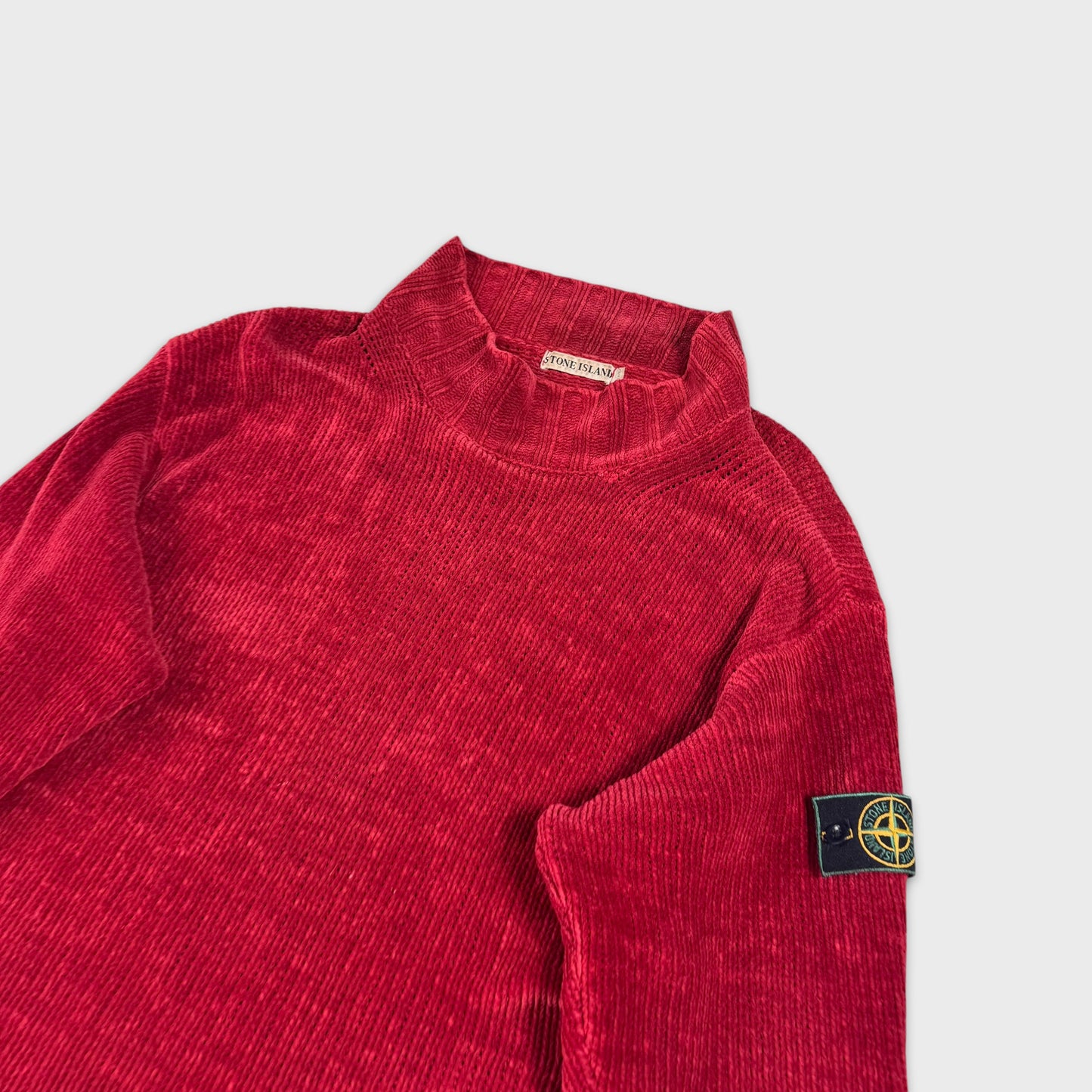 Stone Island 1990’s Chenille Knit Green Edge M