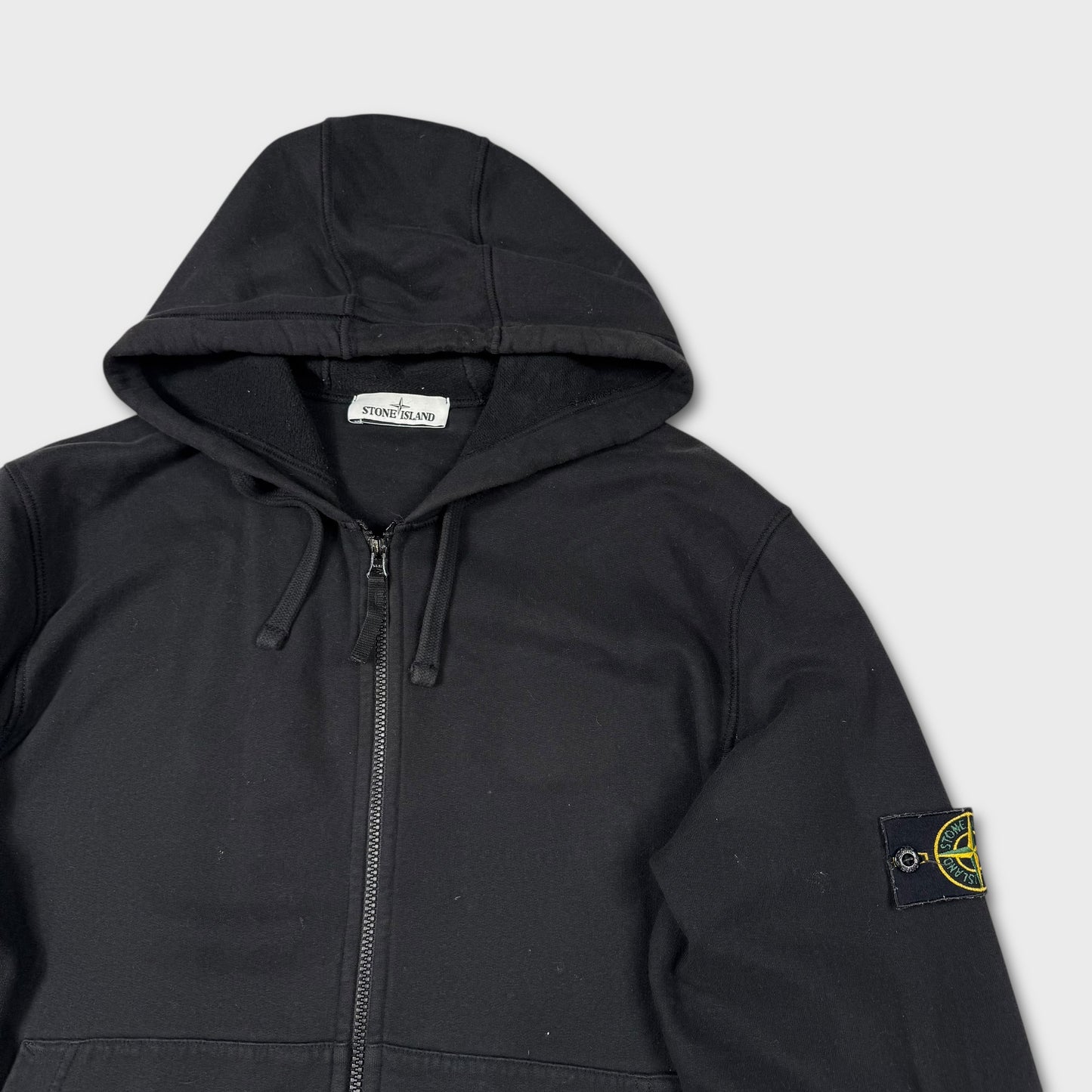 Stone Island Black Full Zip Hoodie XXL