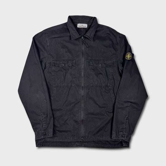 Stone Island Black Full Zip Overshirt XL