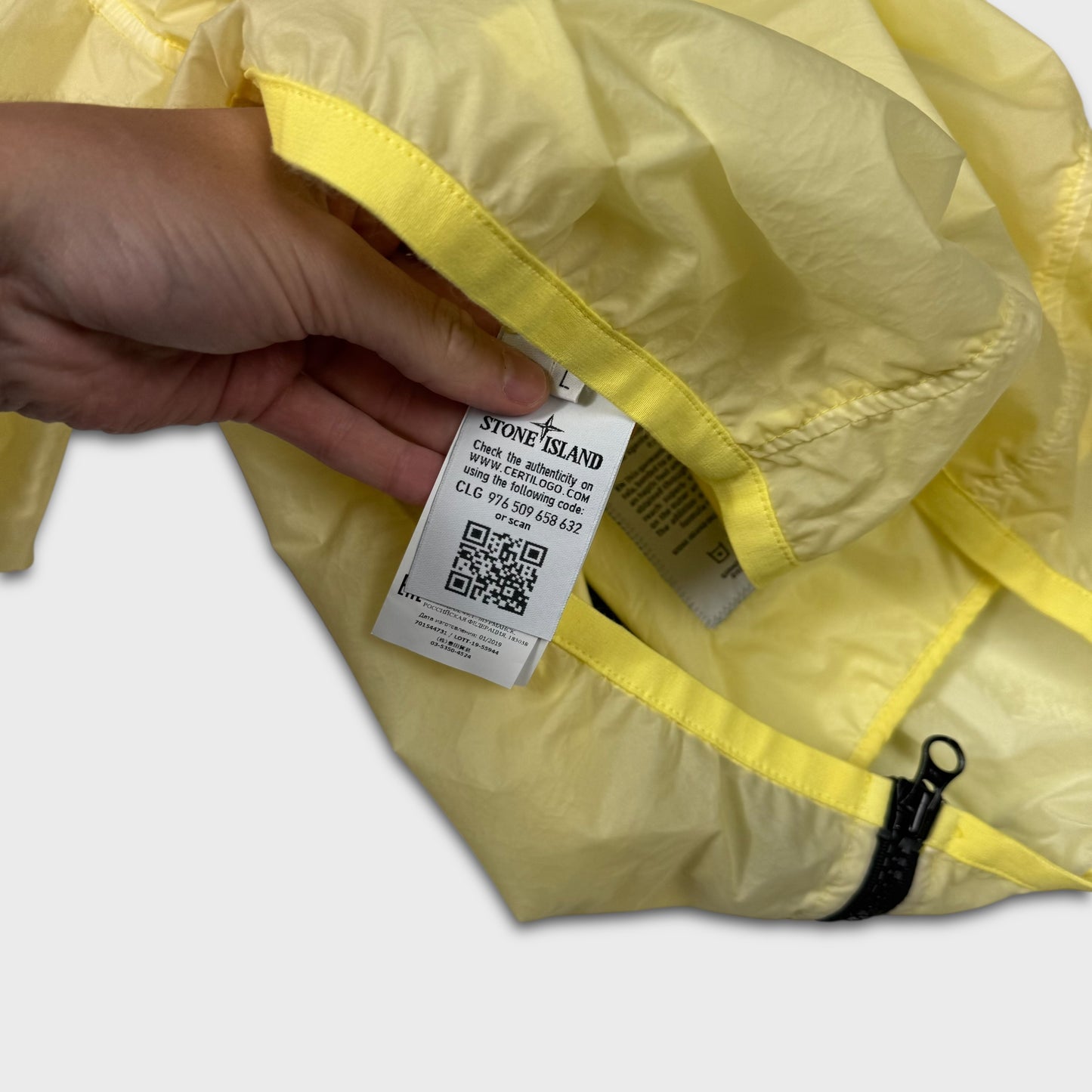 Stone Island Yellow Lamy Velour Jacket L