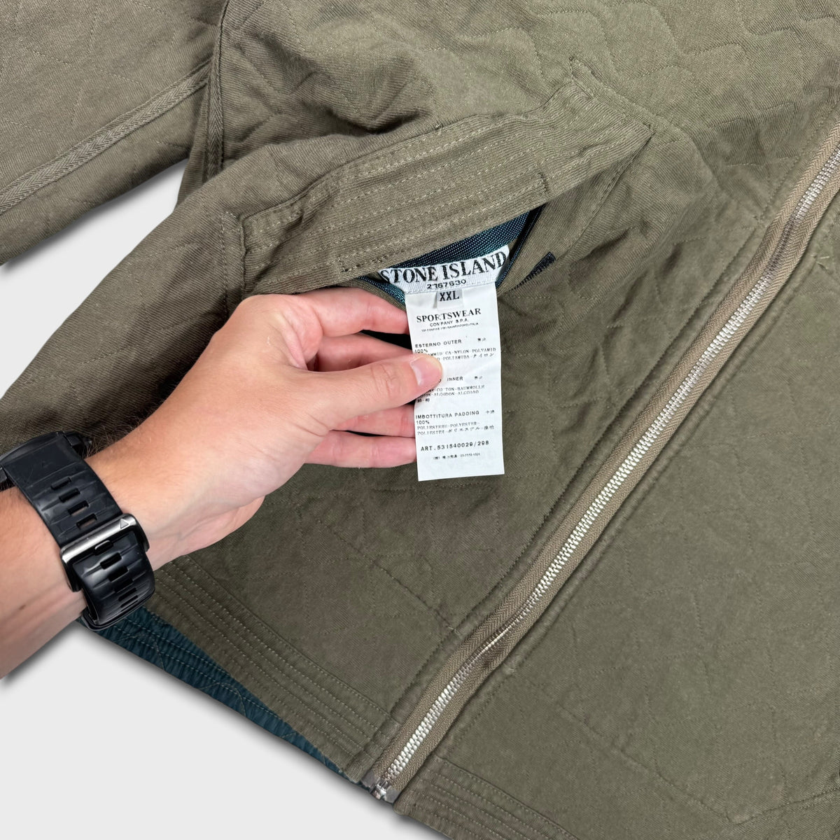 Stone Island 2010 Reversible Emerald Green Quilted Jacket XXL