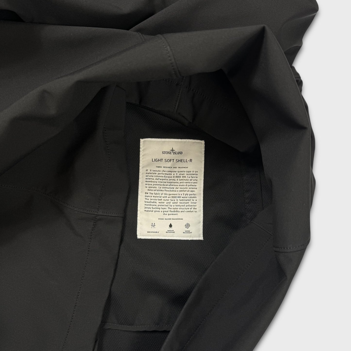 Stone Island Black Light Soft Shell-R Parka Jacket XXL