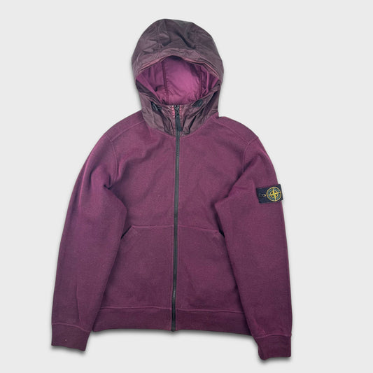 Stone Island Purple Mussola Hoodie Zip Up XL