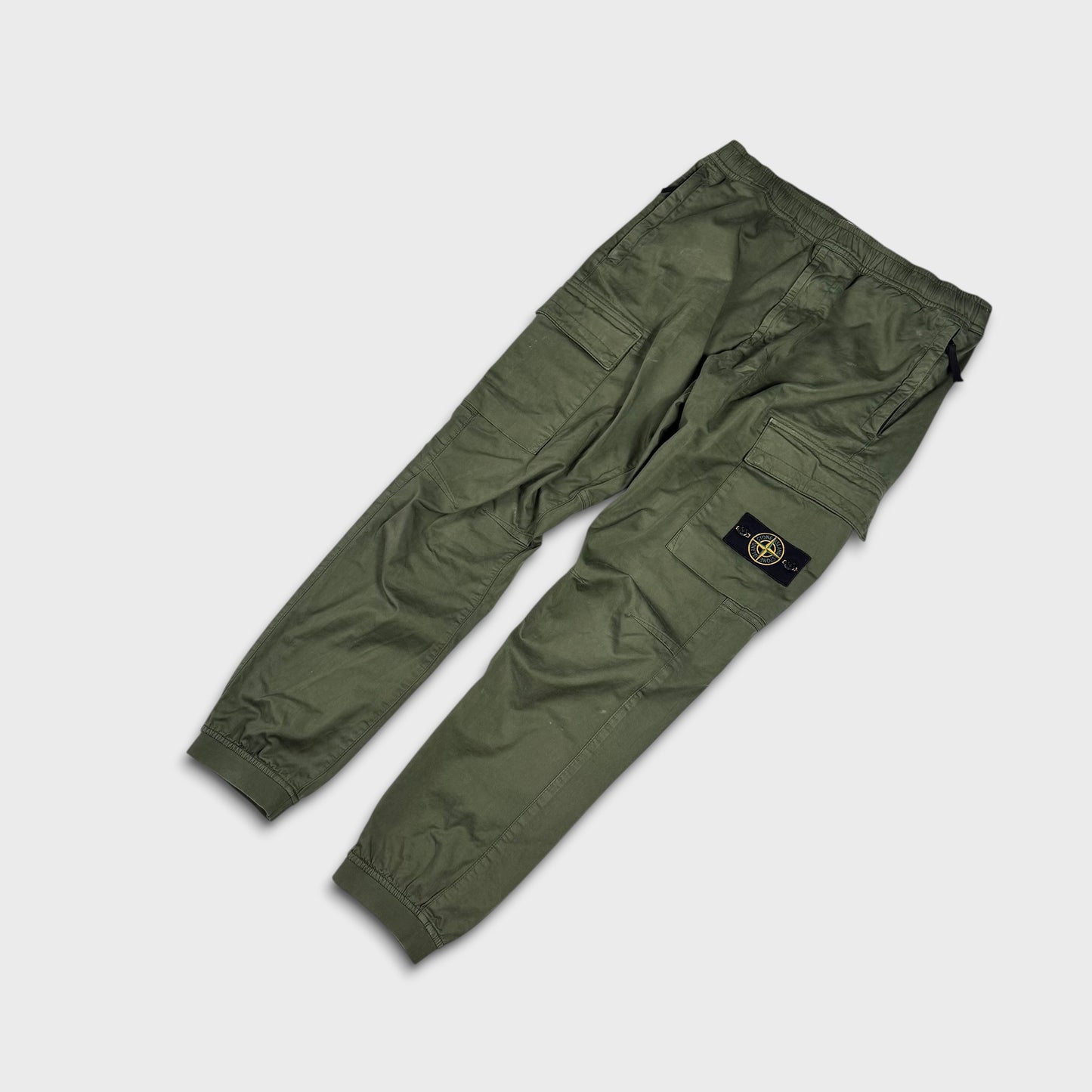 Stone Island Olive Cotton Cargo Pants W34