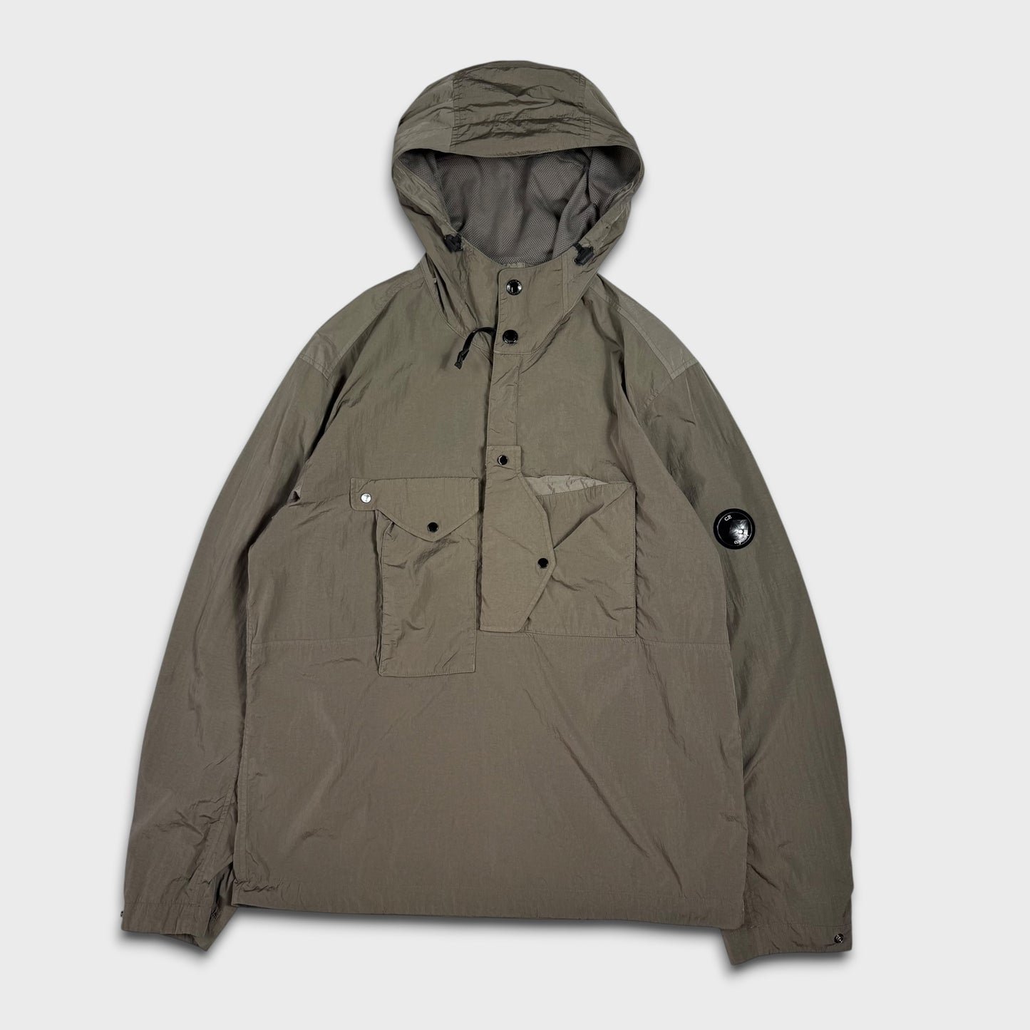 CP Company Khaki Chrome-R Hooded Jacket S