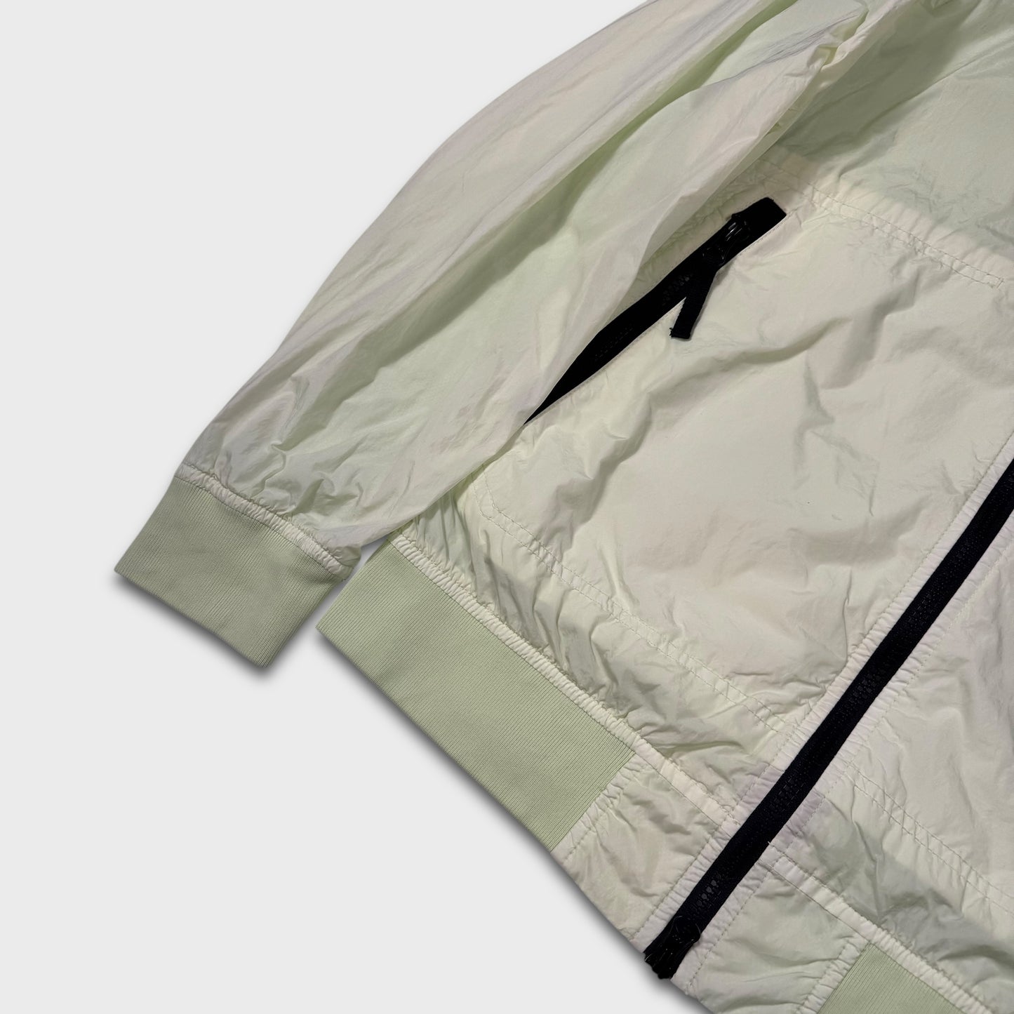 Stone Island Lime Green Garment Dyed Crinkle Reps NY Jacket S