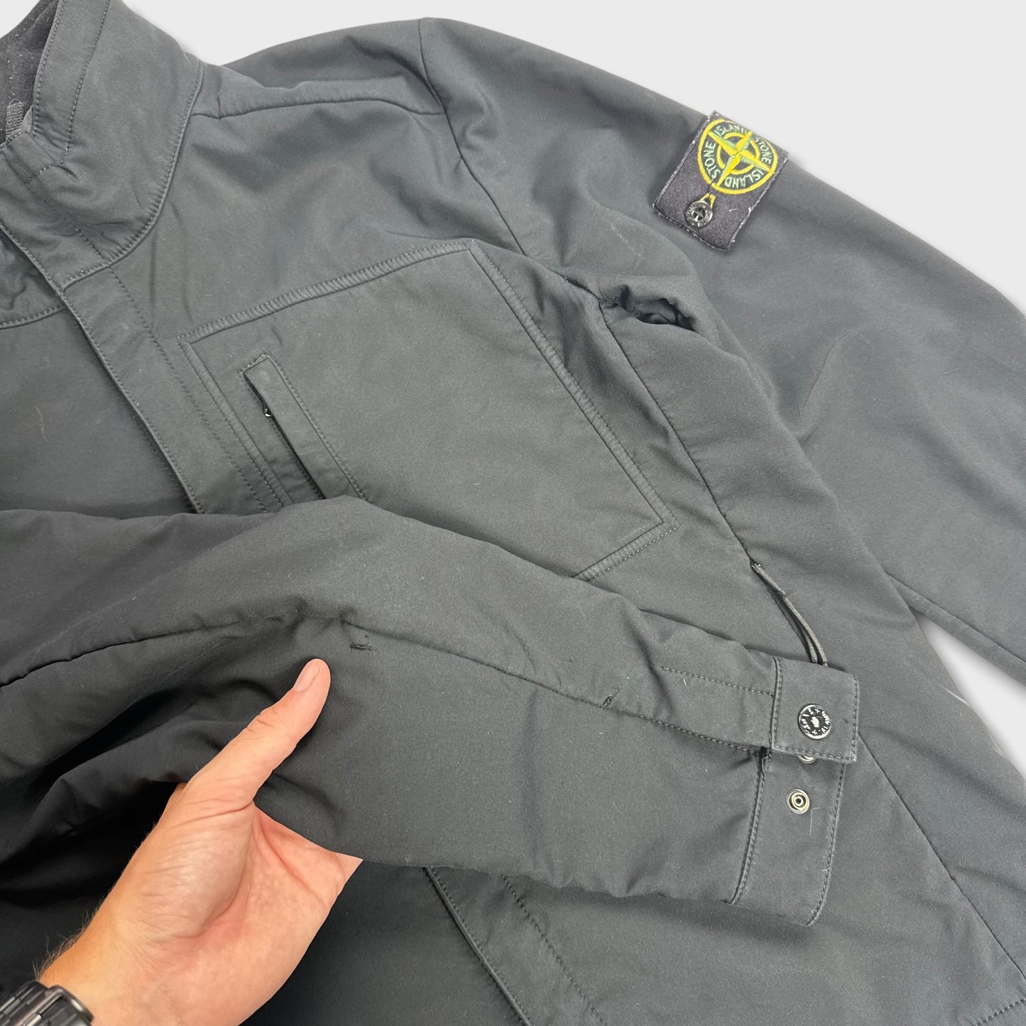 Stone Island Black Soft Shell-R Jacket L