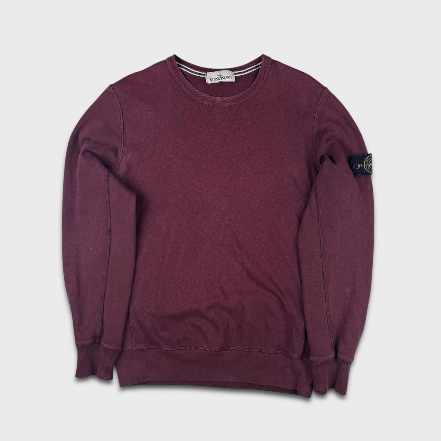 Stone Island Burgundy Crewneck Sweatshirt L