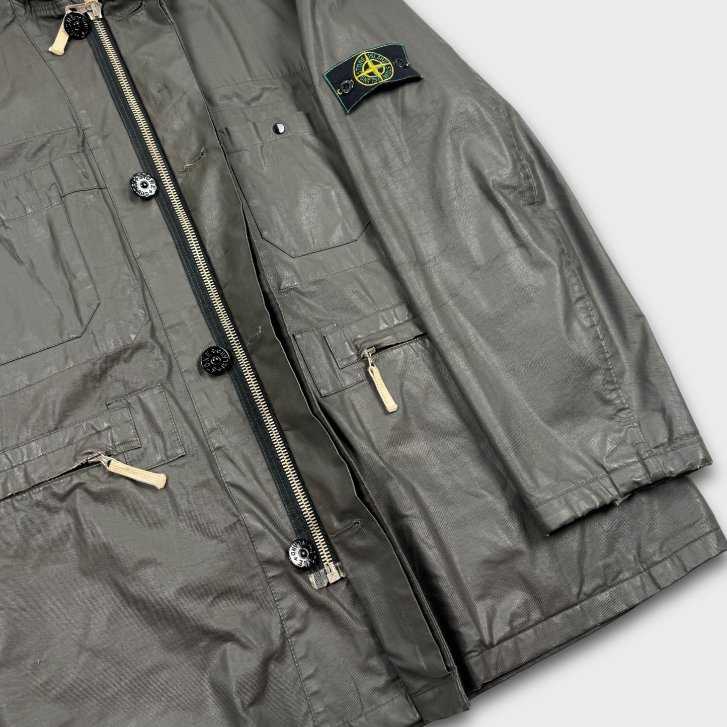 Stone Island AW1999 Laminated Parka Multipocket Jacket XL/XXL