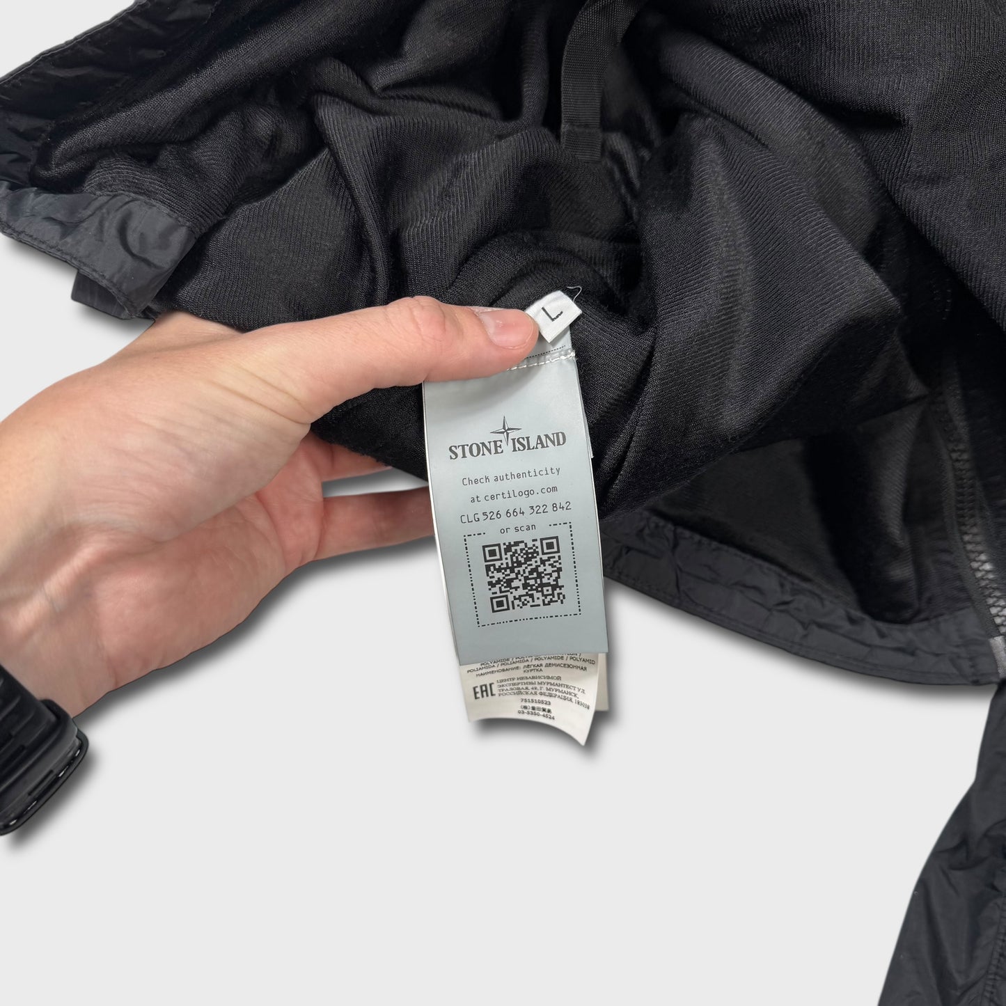 Stone Island Black Crinkle Reps Overshirt Jacket L