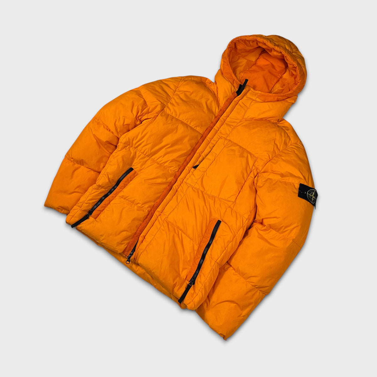 Stone Island Orange Crinkle Reps NY Down Puffer Jacket S