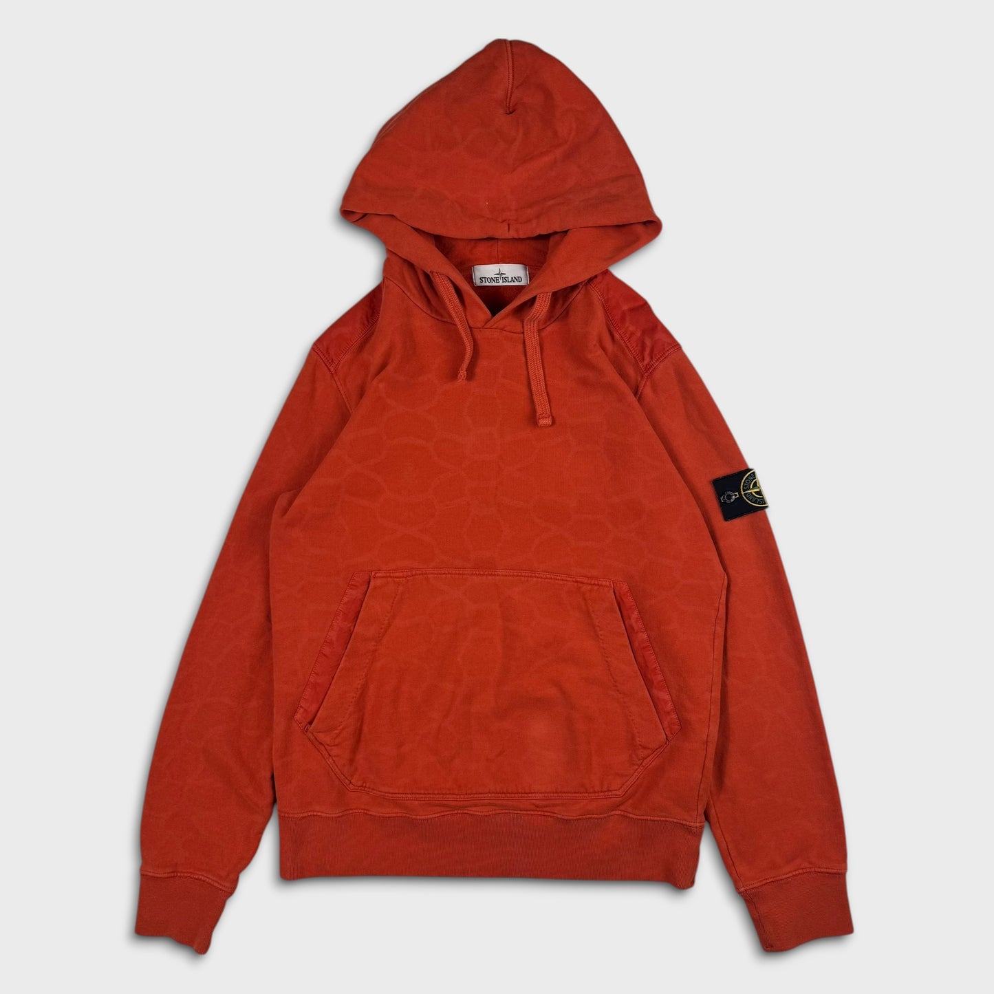 Stone Island Orange Camo Hoodie M