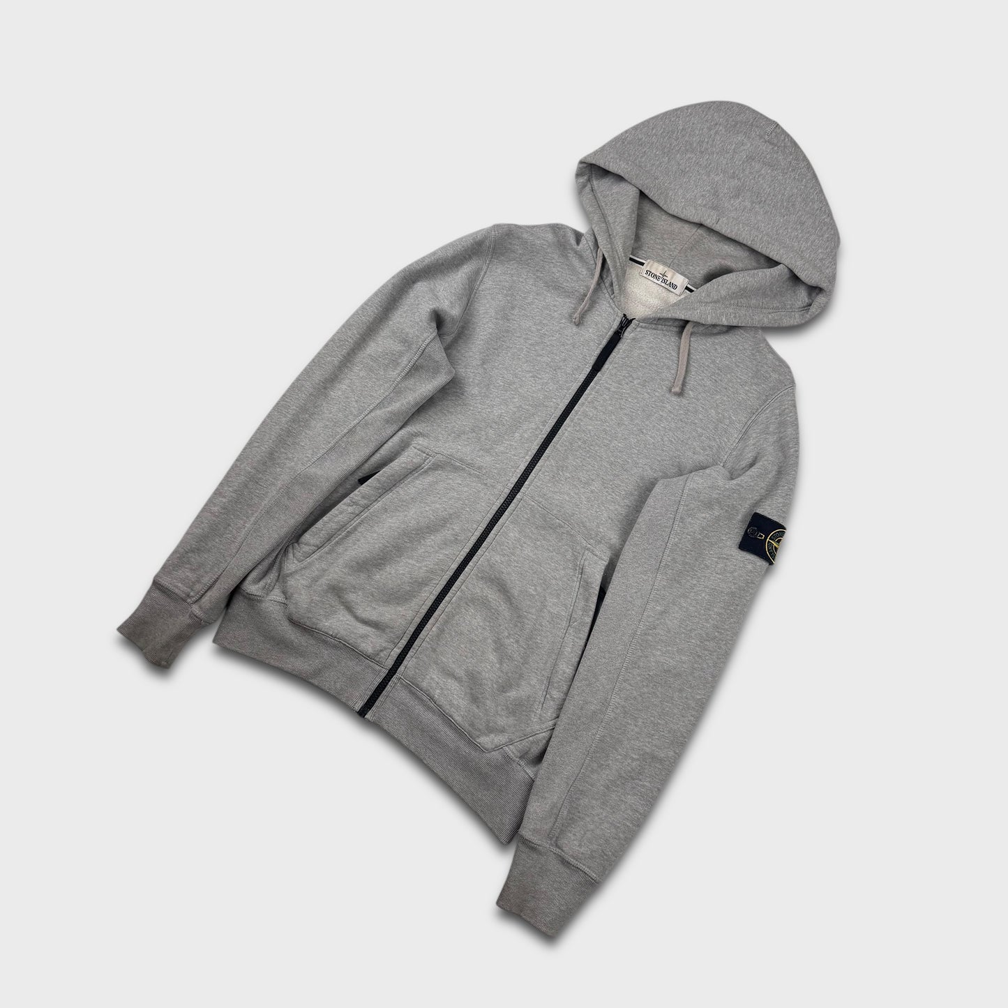 Stone Island Grey Full Zip Hoodie L