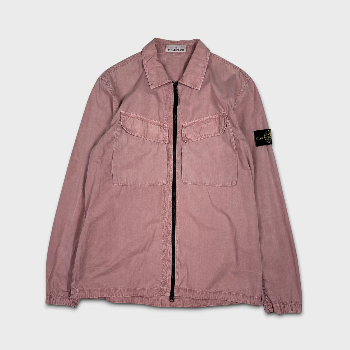 Stone Island Pink Full Zip Overshirt L